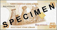 50 YTL - 50 New Turkish Lira