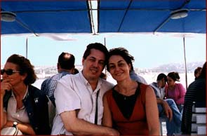 Monica y Aldemar  en una  tour de barco en el Bosforos, Estambul