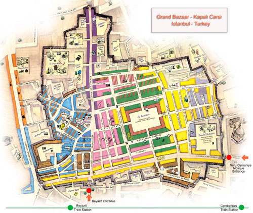 Grand Bazaar Istanbul - map