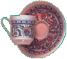 Xicara e pires de porcelana para cafe turcoco