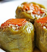 Pimientos Verdes rellenos con aceite de oliva