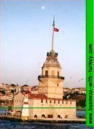close view of the Maiden's tower or Leander's tower